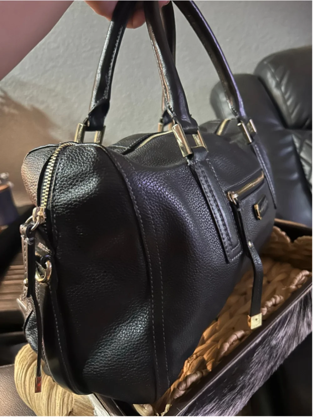 Women's Dana Buchman Black Gold Satchel Bag One Size